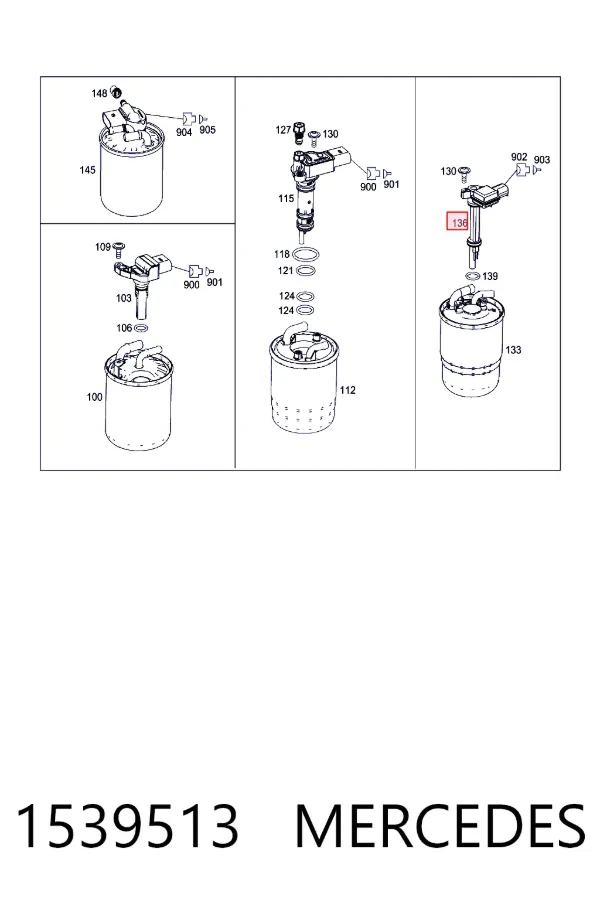 A0001539513 Mercedes Датчик уровня воды топливного фильтра