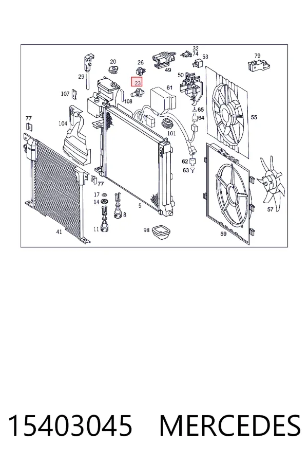 Купить A0015403045 Mercedes Датчик включения вентилятора радиатора 