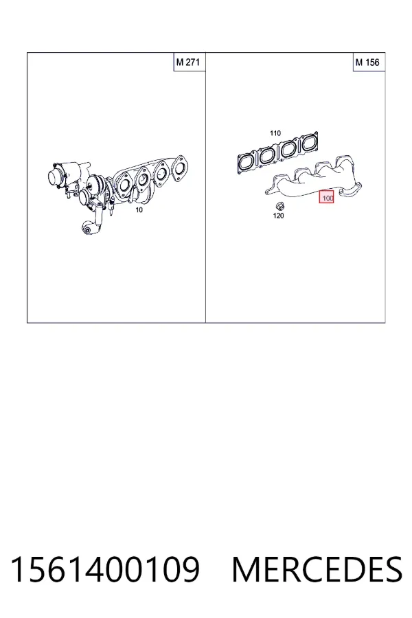 Купить A1561400109 Mercedes Коллектор выпускной левый