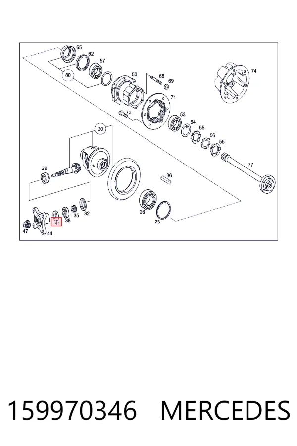Сальник хвостовика 159970346 Mercedes