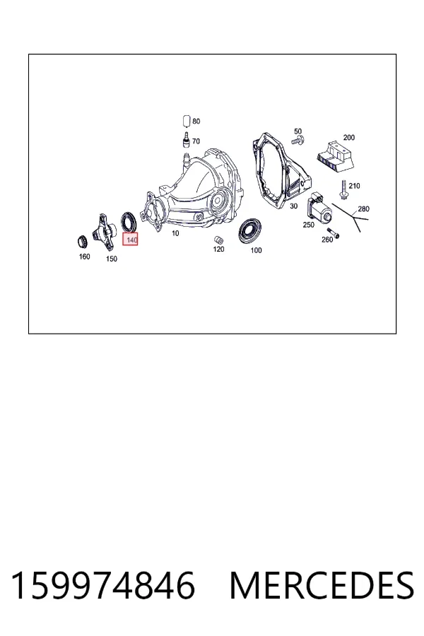 A0159974846 Mercedes Сальник заднего хвостовика редуктора 