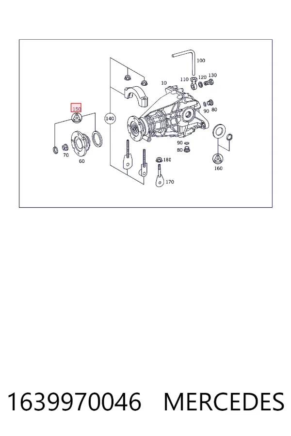 A1639970046 Mercedes Сальник хвостовика редуктора переднего моста