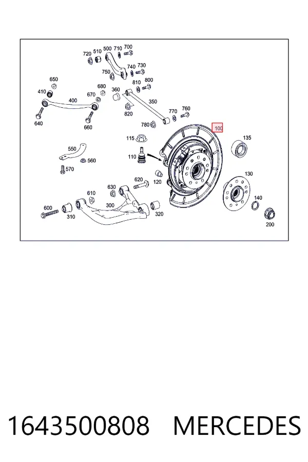 Цапфа задняя правая 1643500808 Mercedes