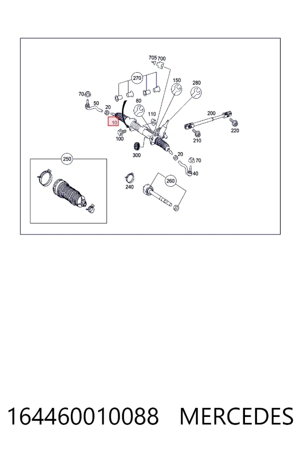 Рулевая рейка A1644600100 Mercedes