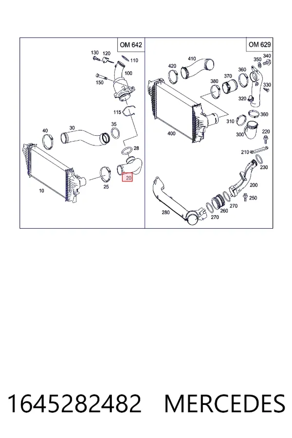 Купить A1645282482 Mercedes Патрубок интеркулера