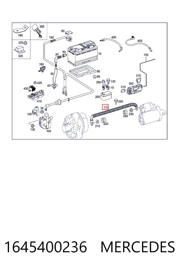 Кабель стартера Mercedes A1645400236 цена, от 56.43 USD