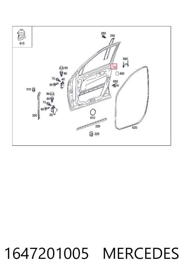 Дверь передняя правая 1647201005 Mercedes