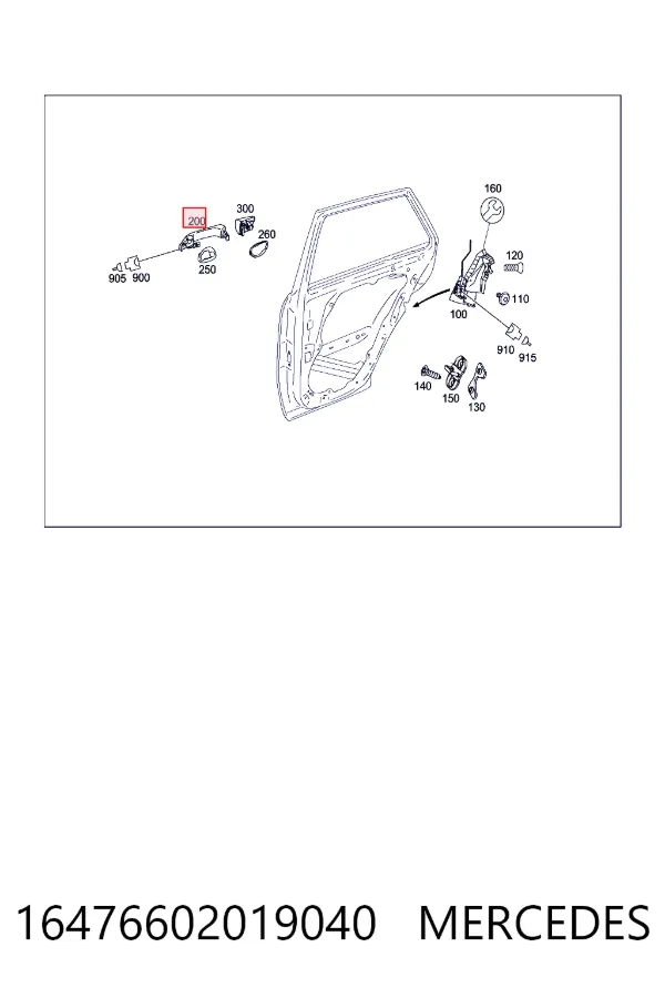 Ручка двери передней наружная правая Mercedes A1647660201 цена, от 12.67 USD