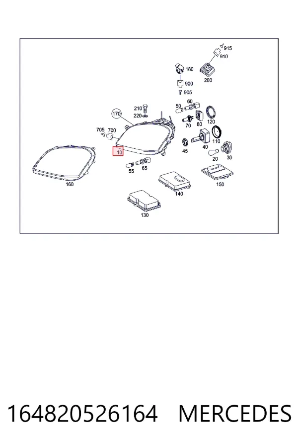 Правая фара A1648205261 Mercedes
