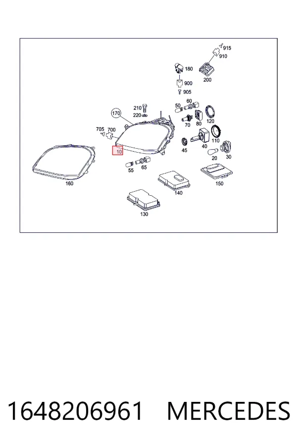 Левая фара 1648206961 Mercedes
