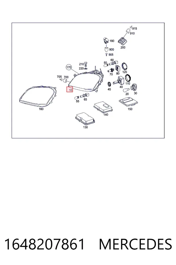 Правая фара 1648207861 Mercedes