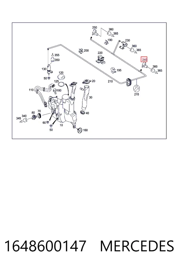 Купить A1648600147 Mercedes Форсунка омывателя стекла лобового, левая