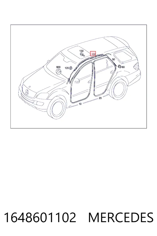 Шторка боковая, левая 1648601102 Mercedes