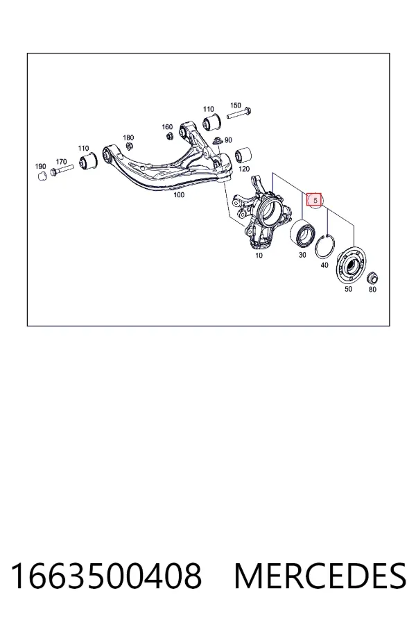 Цапфа задняя левая 1663500408 Mercedes