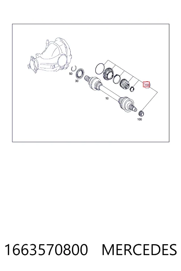 Купить A1663570800 Mercedes Пыльник гранаты внутренний задний