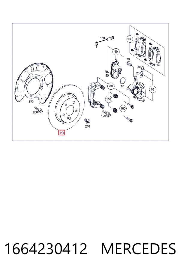 Тормозные диски 1664230412 Mercedes
