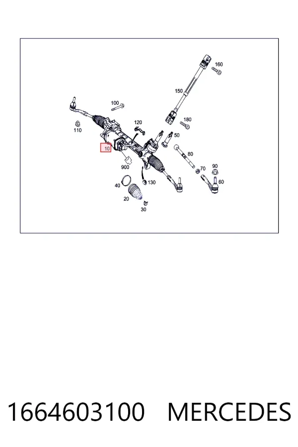 Купить A1664603100 Mercedes Рулевая рейка
