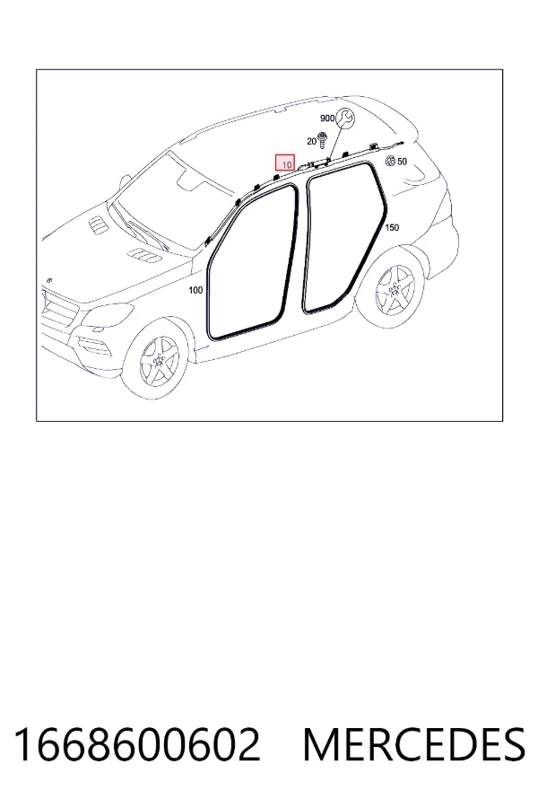 Купить A1668600602 Mercedes AIRBAG, шторка боковая правая