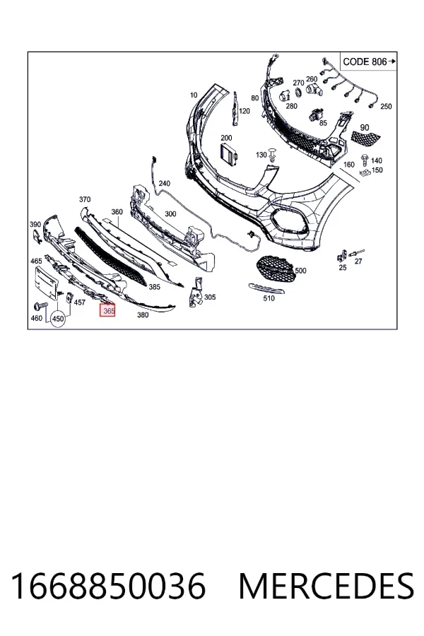 Кенгурятник Mercedes A1668850036 цена, от 41.46 USD