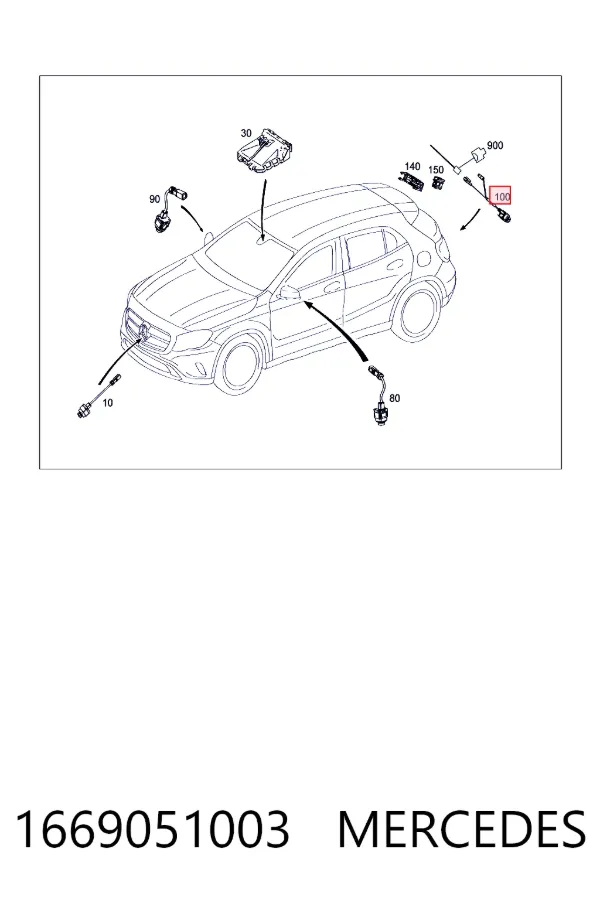 Камера заднего вида A1669051003 Mercedes