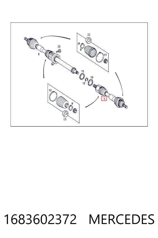 Левая полуось 1683602372 Mercedes