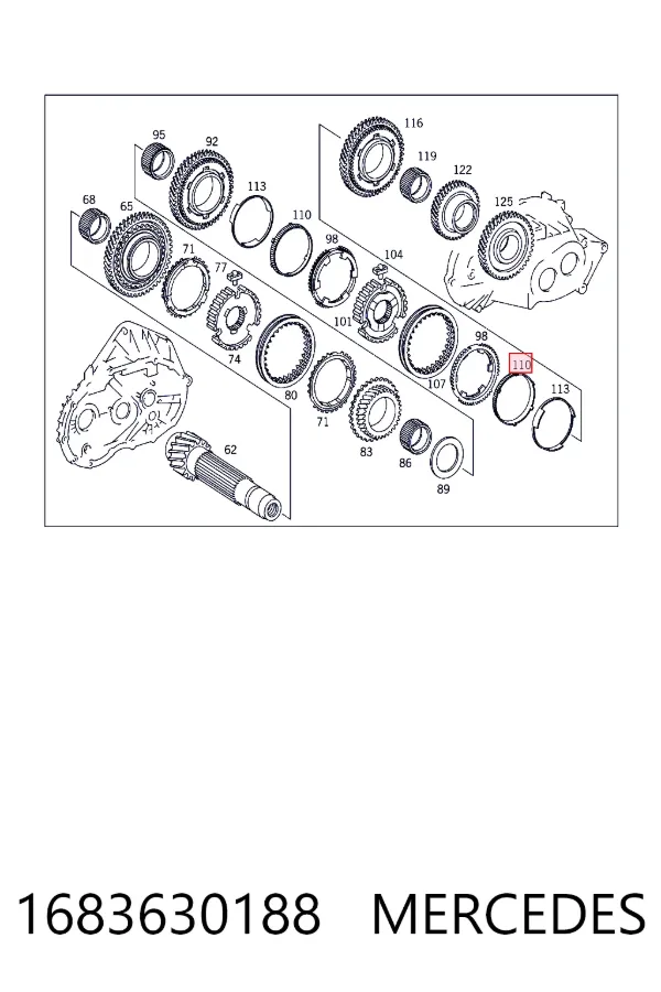 Кольцо синхронизатора Mercedes A1683630188 цена, от 38.01 USD
