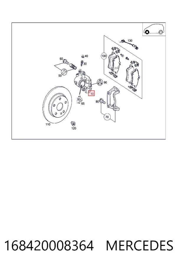 A1684200083 Mercedes Суппорт тормозной, передний, левый