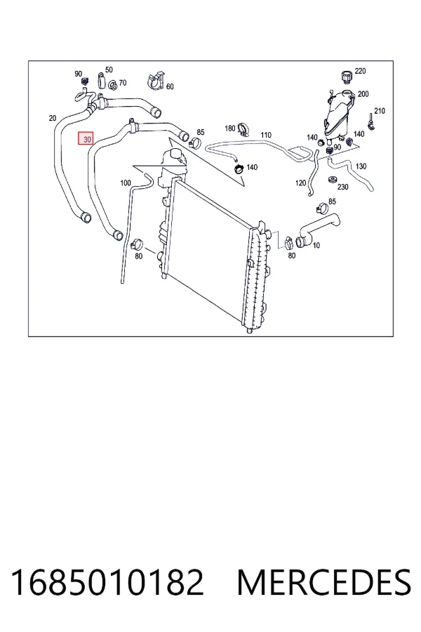 A1685010182 Mercedes Патрубок радиатора охлаждения нижний