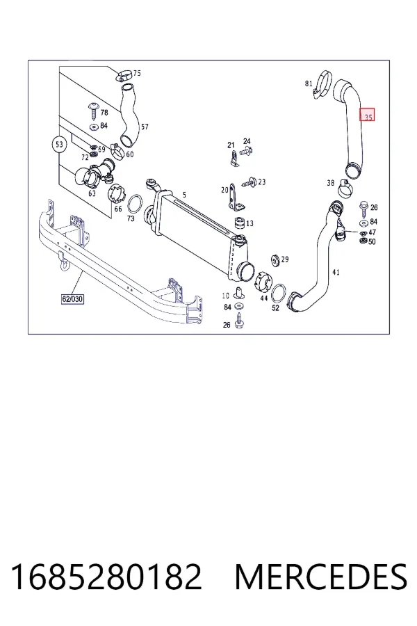 Патрубок интеркулера 1685280182 Mercedes