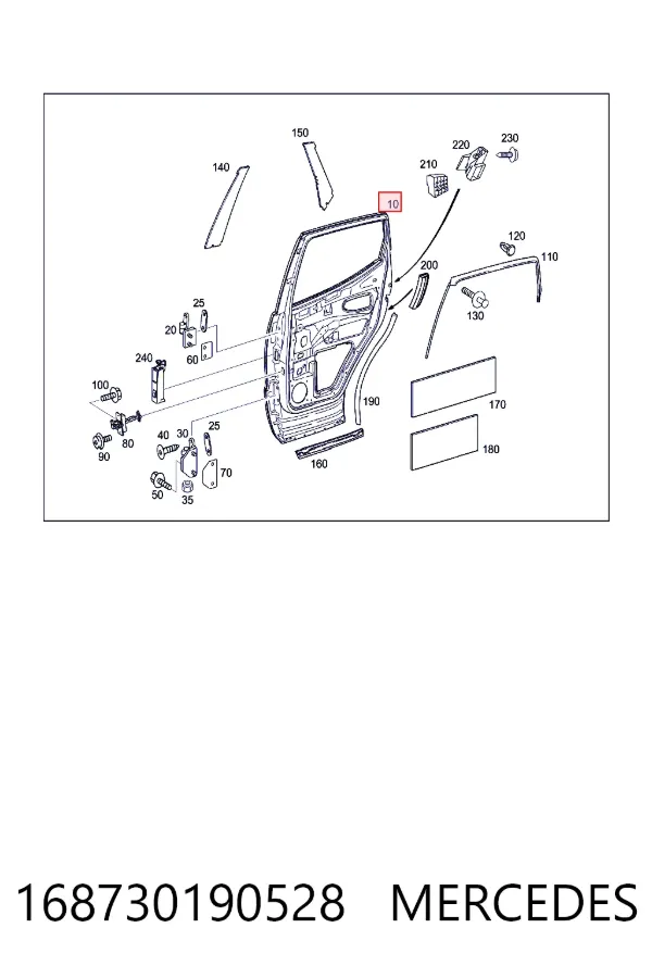 Задняя левая дверь Mercedes A1687301905