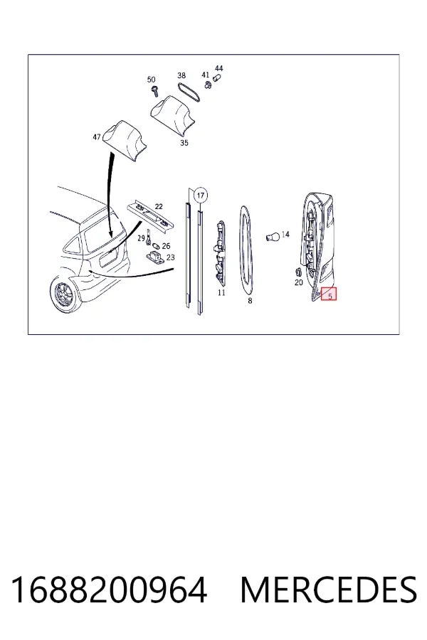 A1688200964 Mercedes Задний левый стоп