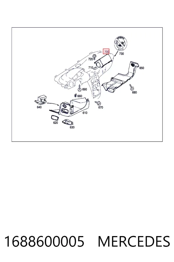A1688600005 Mercedes Подушка безопасности боковая
