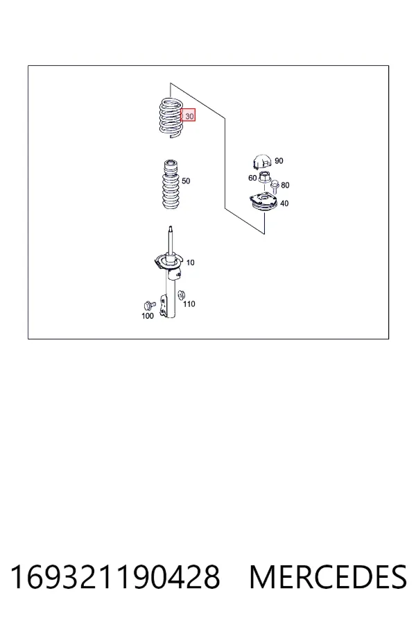 Пружина передняя Mercedes A1693211904