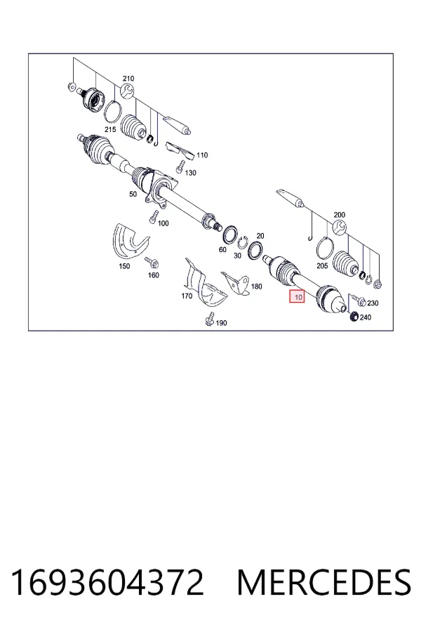 Левая полуось 1693604372 Mercedes