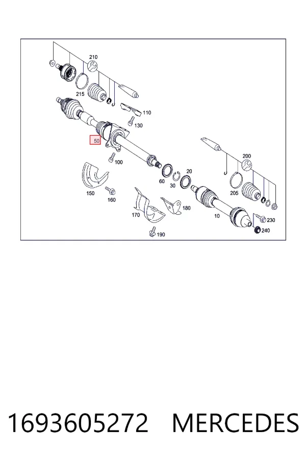 Правая полуось A1693605272 Mercedes