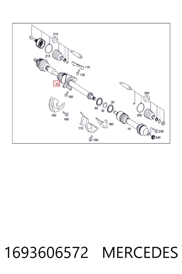 Правая полуось 1693606572 Mercedes