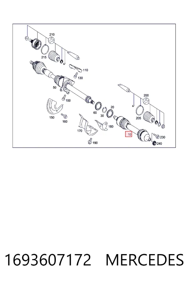 Купить A1693607172 Mercedes Привод в сборе левый