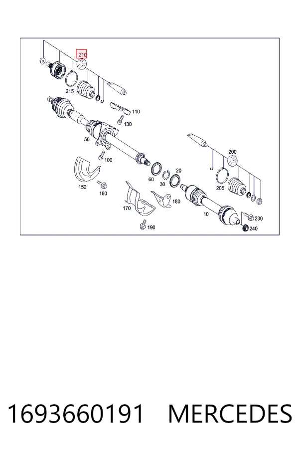 Пыльник ШРУСа передней полуоси наружный Mercedes A1693660191