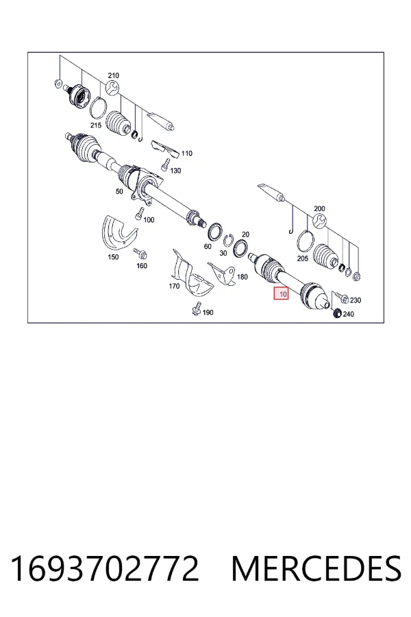 Левая полуось 1693702772 Mercedes