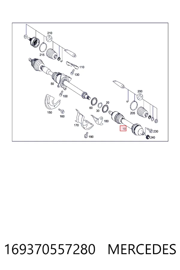 Левая полуось Mercedes A1693705572