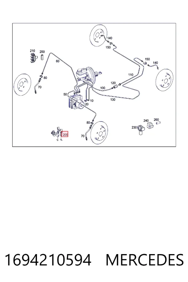 Скоба тормозной трубки Mercedes A1694210594 цена, от 5.65 USD