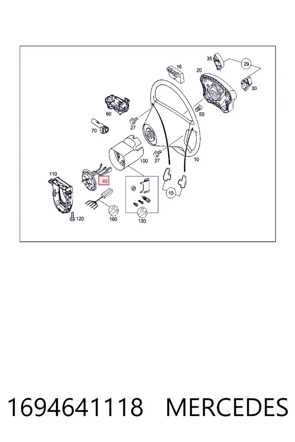 Контактное кольцо подушки безопасности Mercedes A1694641118 цена, от 152.03 USD