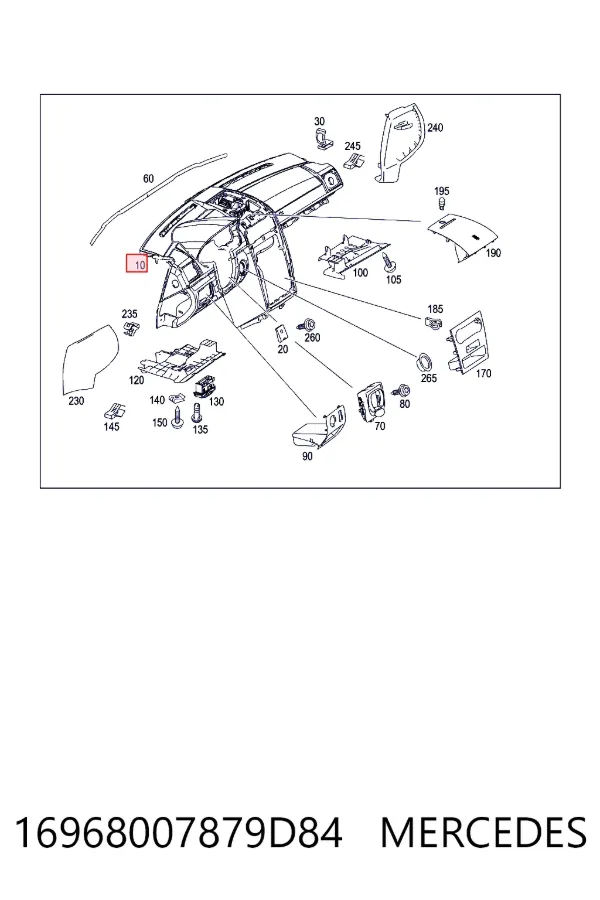 A16968007879D84 Mercedes Передняя панель