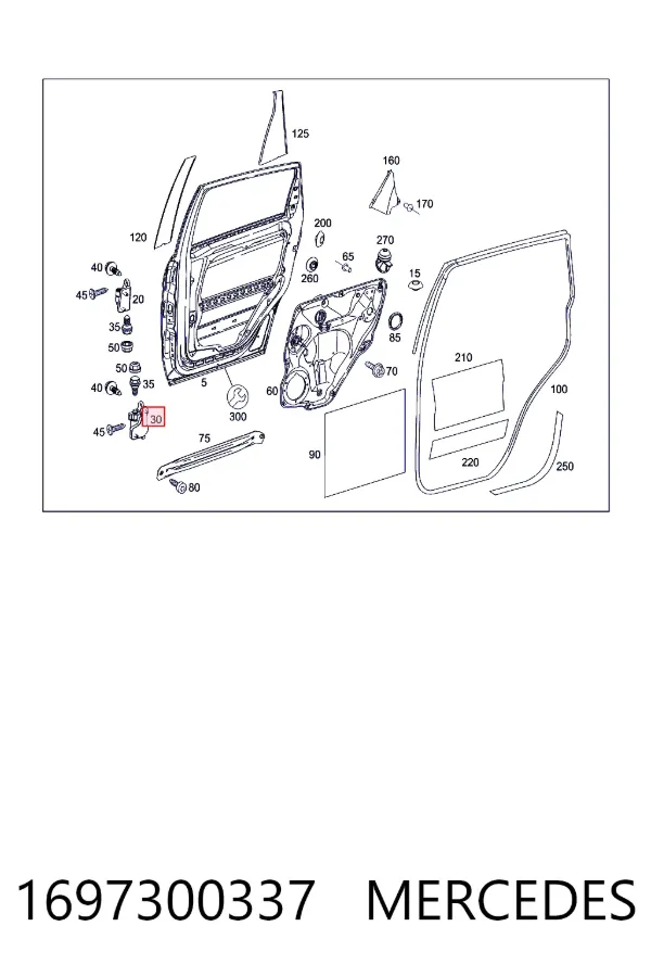 A1697300337 Mercedes Петля задней левой двери