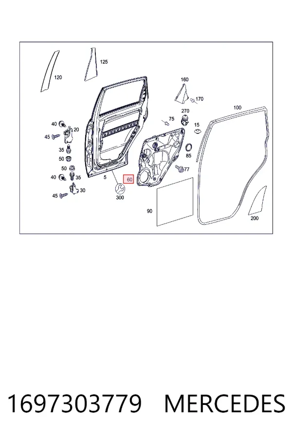 Механизм стеклоподъемника двери задней левой A1697303779 Mercedes