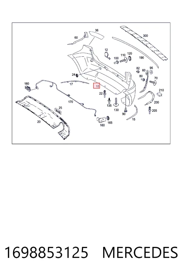 Задний бампер 1698853125 Mercedes