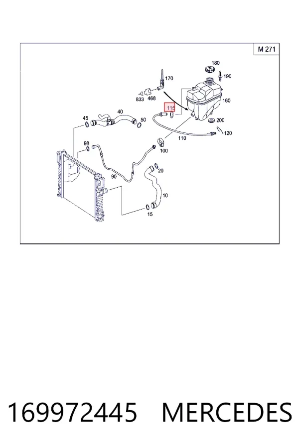 A0169972445 Mercedes Уплотнительное кольцо патрубка радиатора
