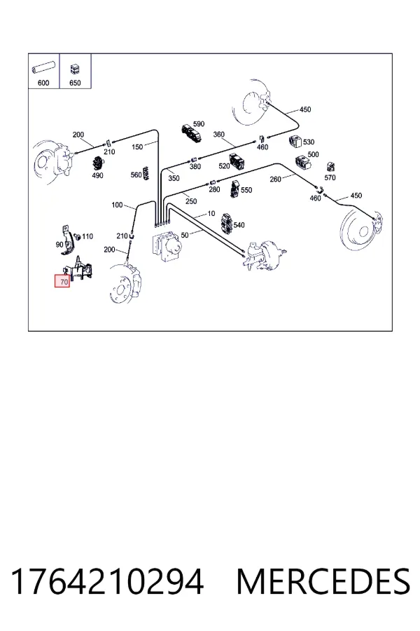 A1764210294 Mercedes Скоба тормозной трубки