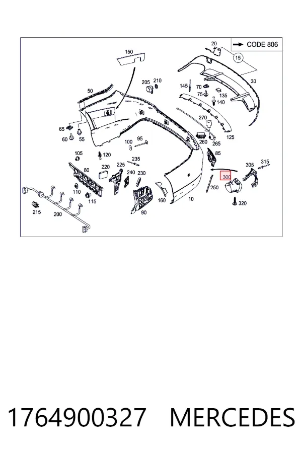 Насадка на глушитель Mercedes A1764900327 цена, от 192.71 USD