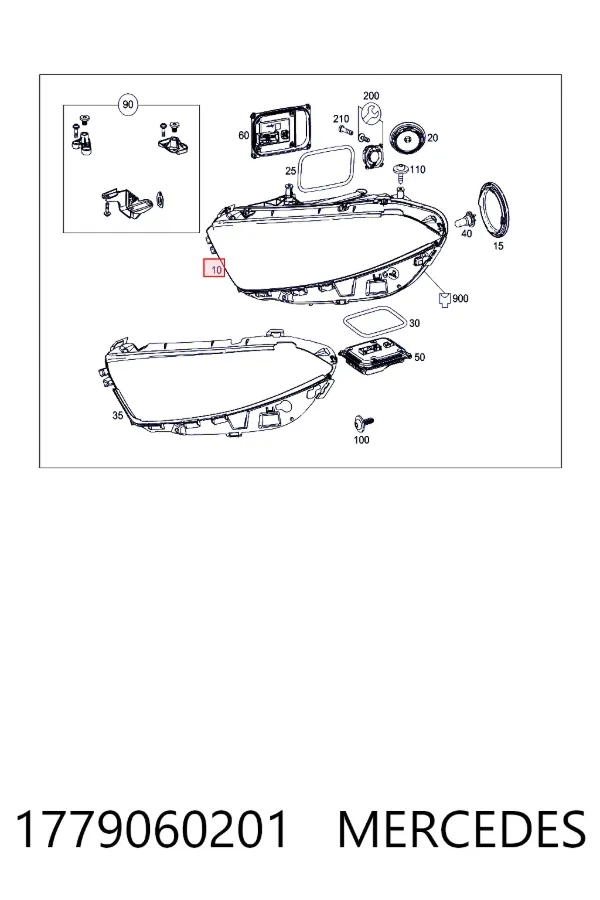 Правая фара 1779060201 Mercedes